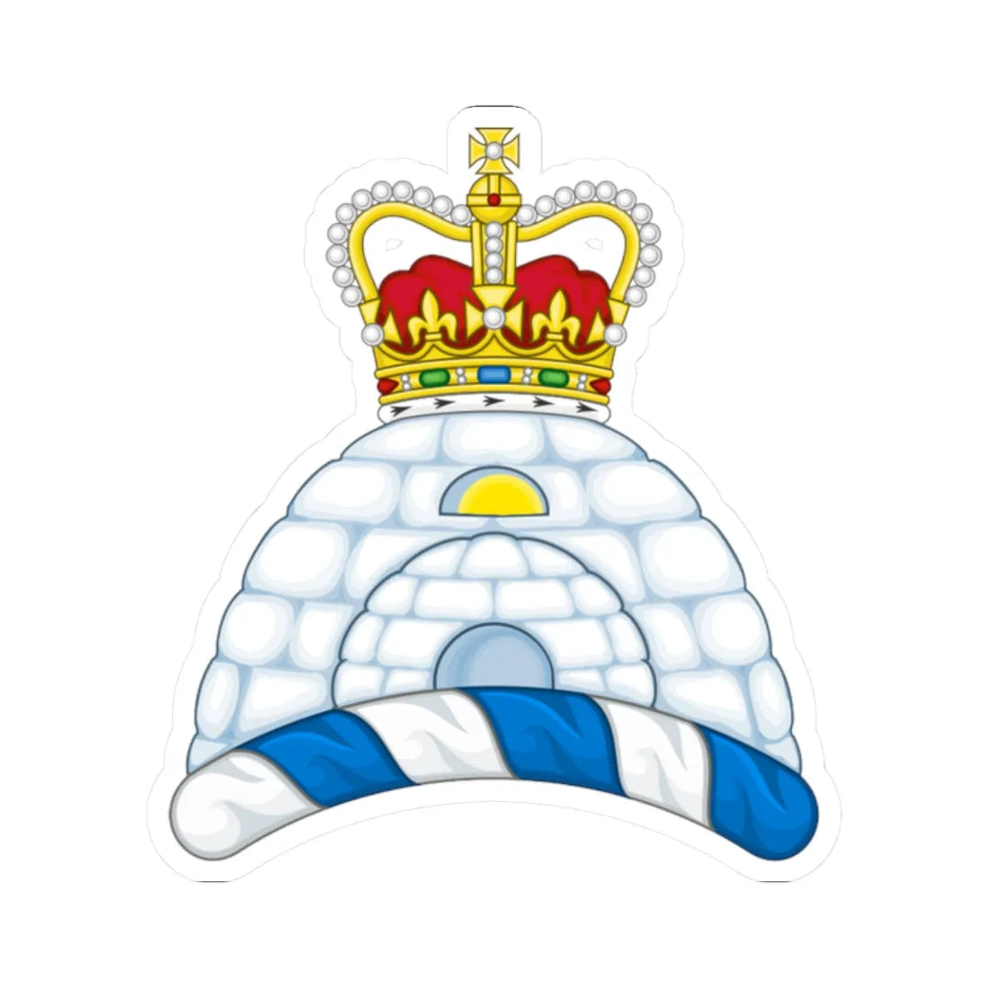 Crest of Nunavut (Canada) (Coat of Arms) STICKER Vinyl Kiss-Cut Decal 2 Inch White - The Sticker Space