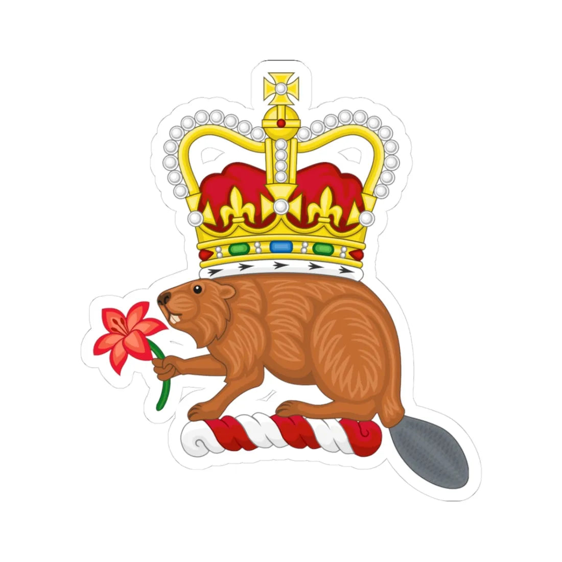 Crest of Saskatchewan (Canada) (Coat of Arms) STICKER Vinyl Kiss-Cut Decal 3 Inch White - The Sticker Space