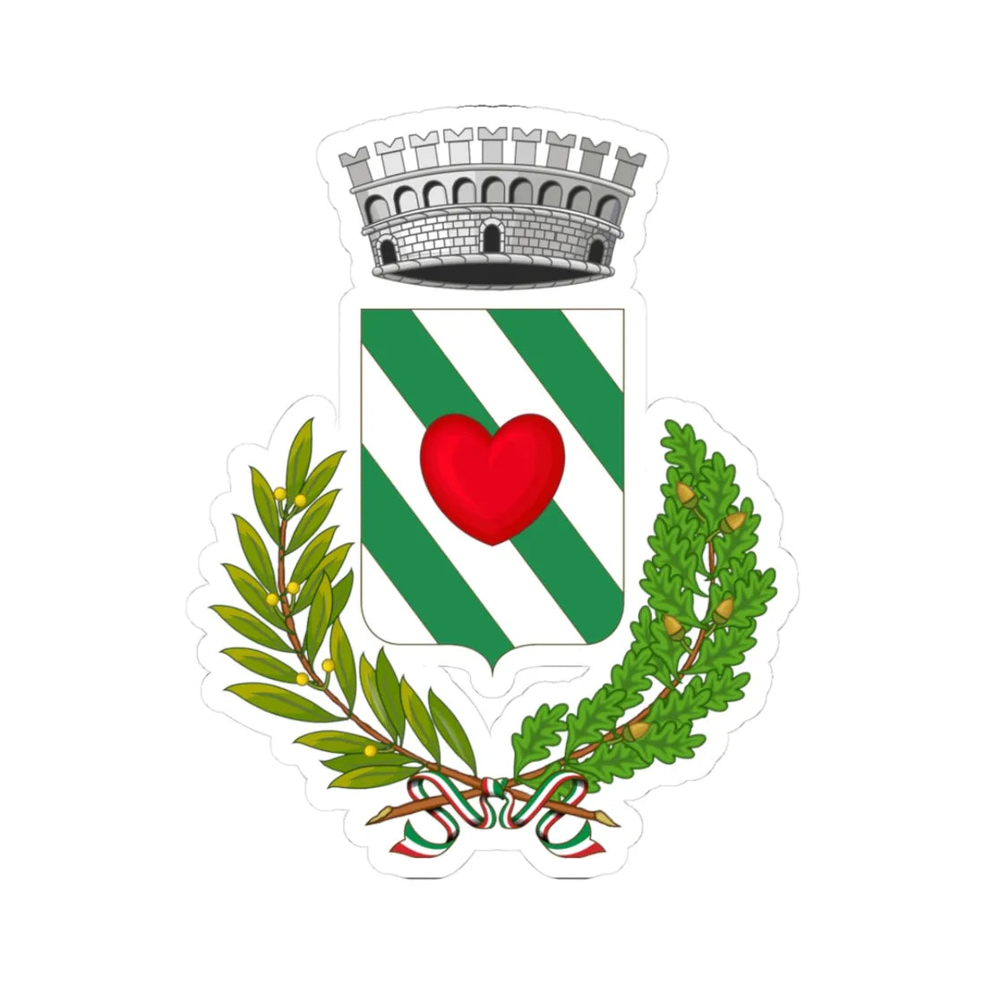 Crevacuore-Stemma (Italy) (Coat of Arms) STICKER Vinyl Kiss-Cut Decal 3 Inch White - The Sticker Space