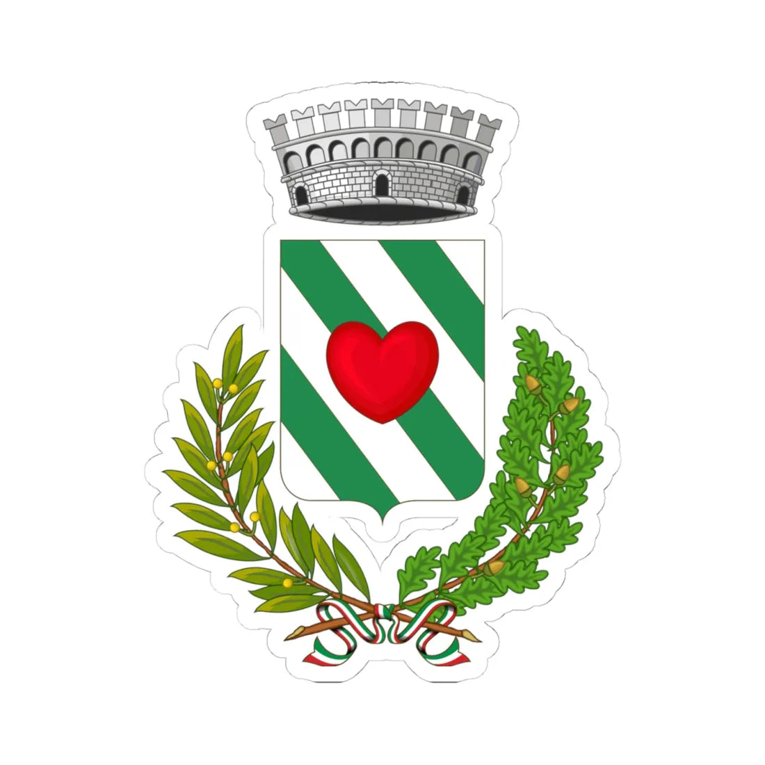 Crevacuore-Stemma (Italy) (Coat of Arms) STICKER Vinyl Kiss-Cut Decal 4 Inch White - The Sticker Space