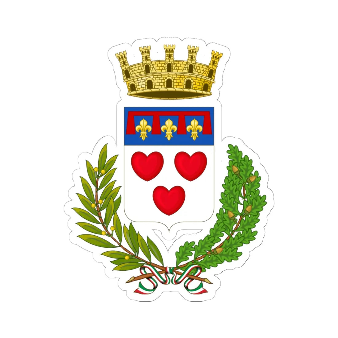 Crevalcore-Stemma (Italy) (Coat of Arms) STICKER Vinyl Kiss-Cut Decal 6 Inch White - The Sticker Space