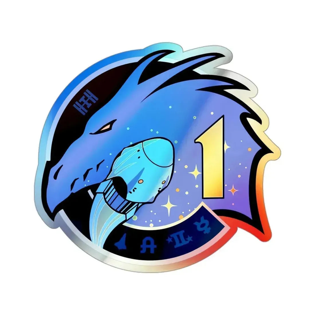 Crew-1 (SpaceX) Holographic STICKER Die-Cut Vinyl Decal 3 Inch Holographic - The Sticker Space