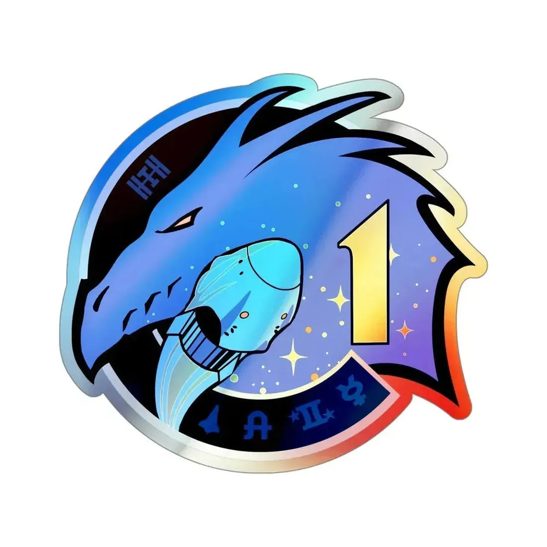 Crew-1 (SpaceX) Holographic STICKER Die-Cut Vinyl Decal 4 Inch Holographic - The Sticker Space