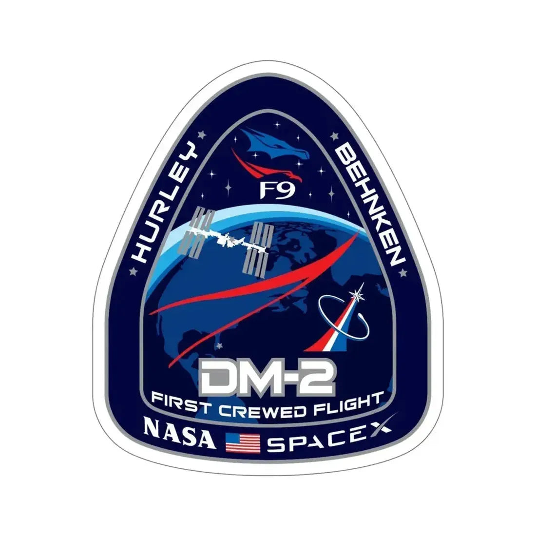 Crew Dragon Demo-2 (SpaceX) STICKER Vinyl Die-Cut Decal - The Sticker Space