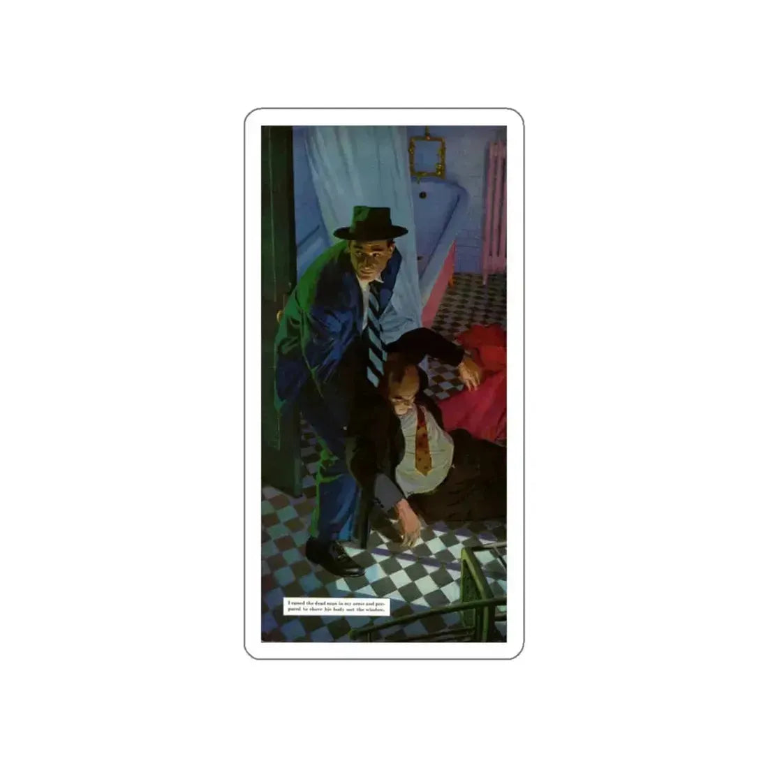 Crime at Midnight, 1955 (Magazine Illustration) STICKER Vinyl Die-Cut Decal White Die-Cut 3 Inch - The Sticker Space