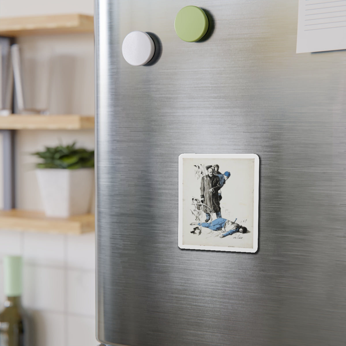 Crime Illustration (Magazine Illustration) Refrigerator Magnet-The Sticker Space