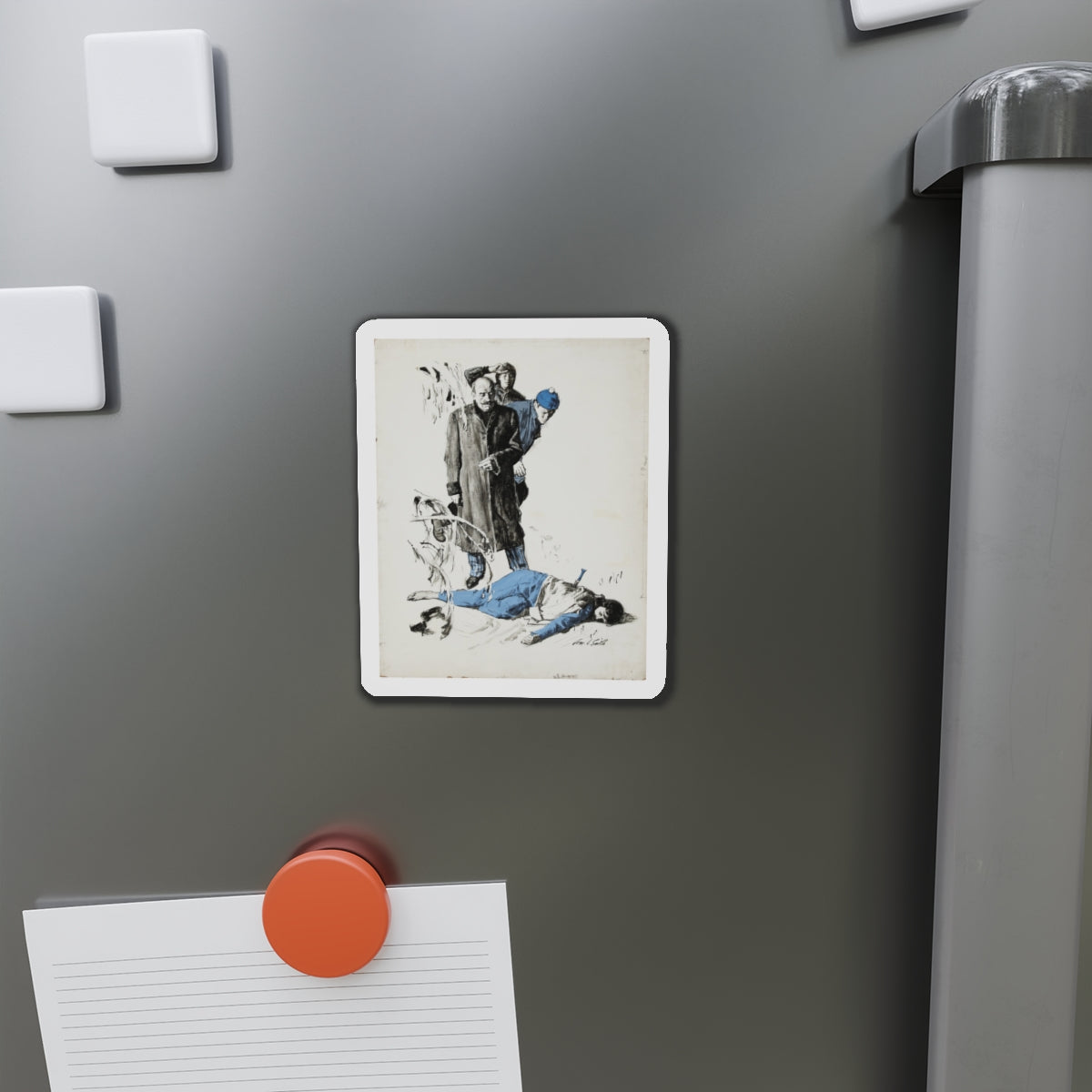 Crime Illustration (Magazine Illustration) Refrigerator Magnet-The Sticker Space