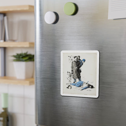 Crime Illustration (Magazine Illustration) Refrigerator Magnet-The Sticker Space