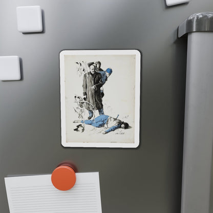 Crime Illustration (Magazine Illustration) Refrigerator Magnet-The Sticker Space