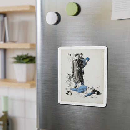 Crime Illustration (Magazine Illustration) Refrigerator Magnet-The Sticker Space