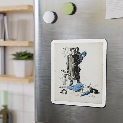 Crime Illustration (Magazine Illustration) Refrigerator Magnet-The Sticker Space