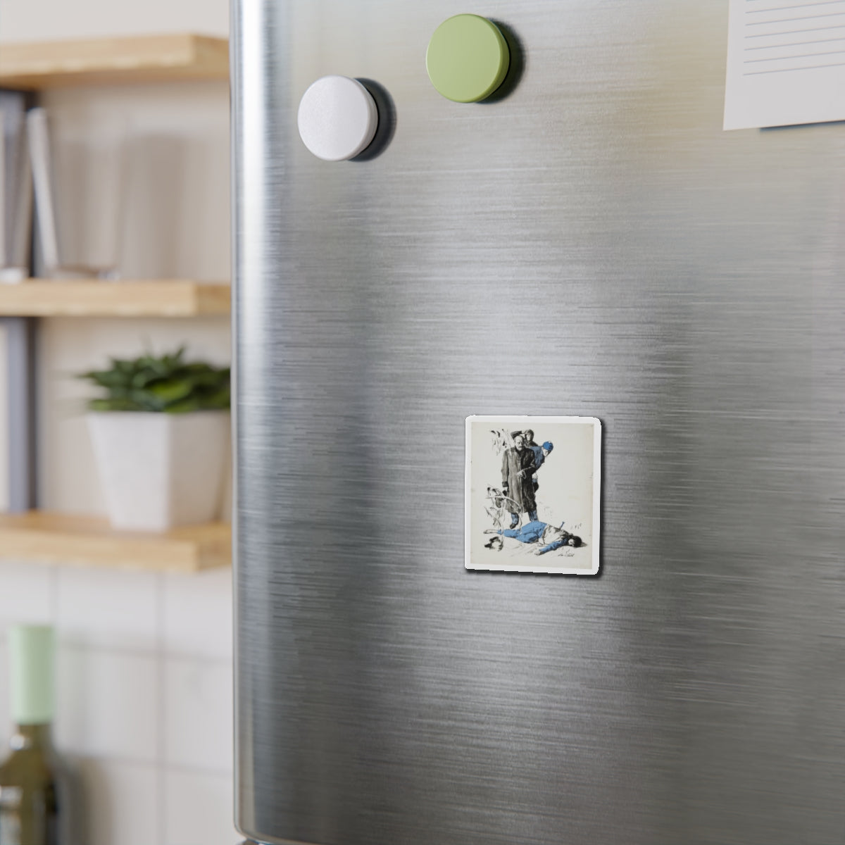 Crime Illustration (Magazine Illustration) Refrigerator Magnet-The Sticker Space