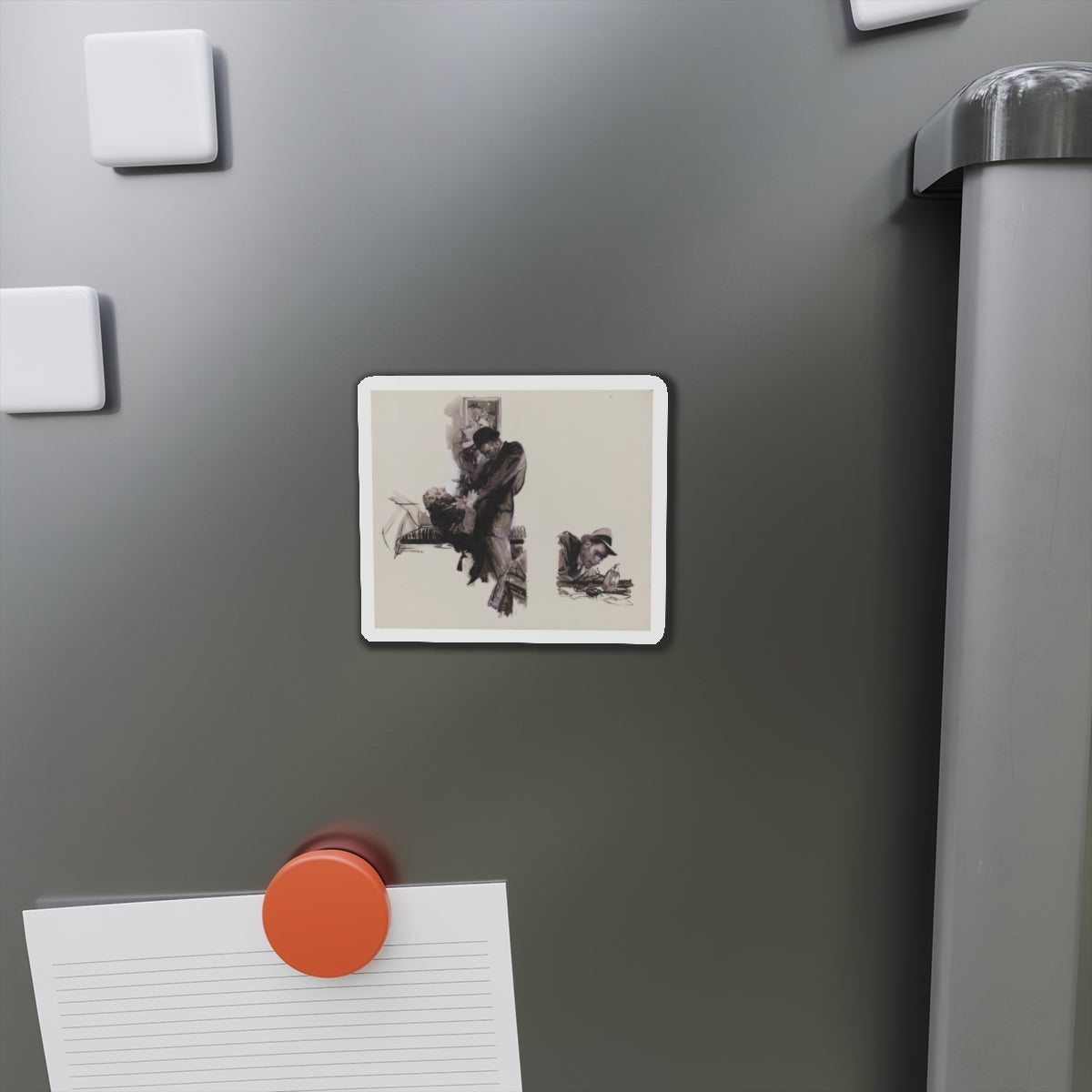 Crime Story Magazine Illustration (Magazine Illustration) Refrigerator Magnet-The Sticker Space