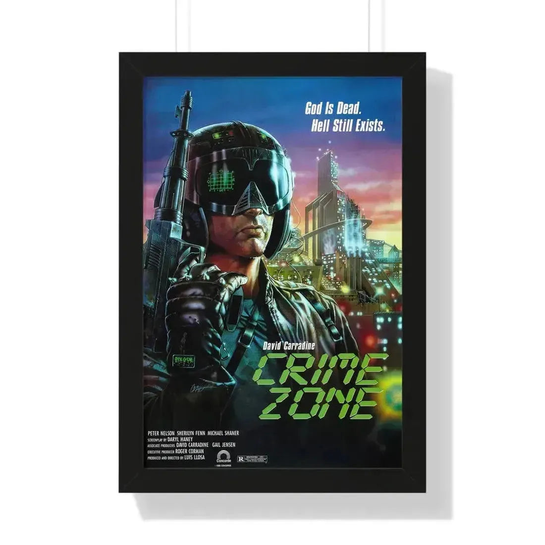 CRIME ZONE 1988 - Framed Movie Poster 16″ x 24″ Black - The Sticker Space
