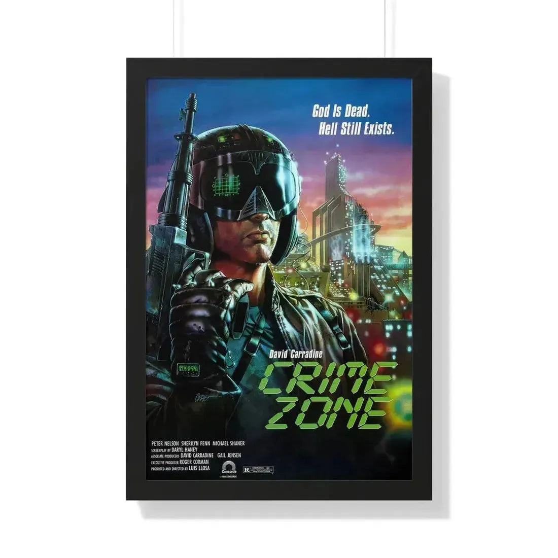 CRIME ZONE 1988 - Framed Movie Poster 20" x 30" Black - The Sticker Space