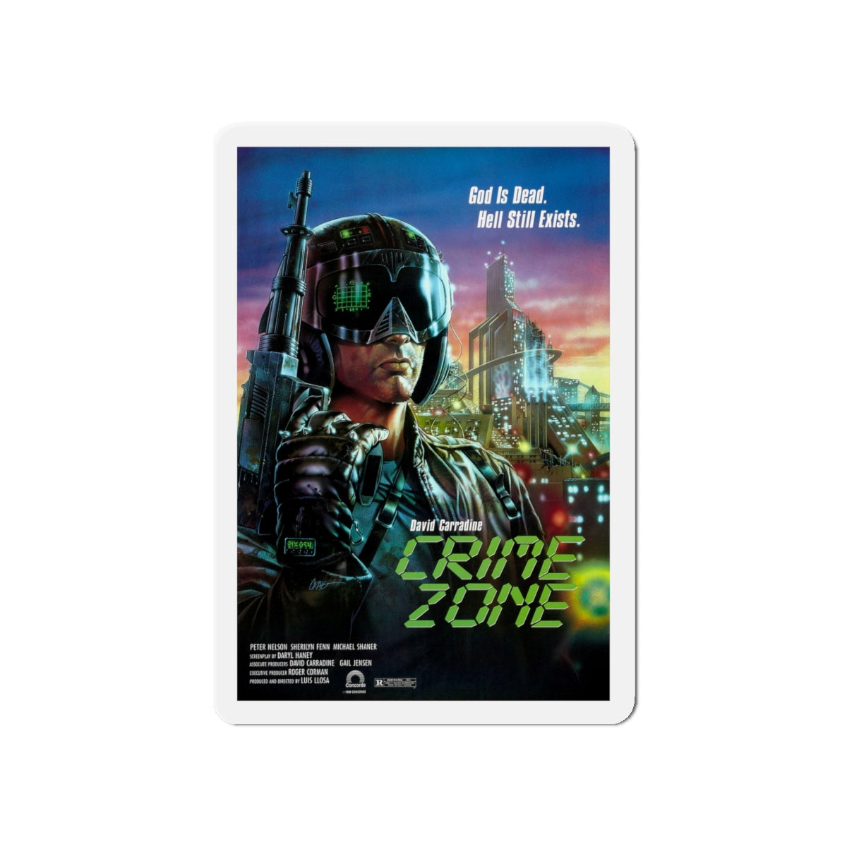 CRIME ZONE 1988 Movie Poster - Die-Cut Magnet-5" x 5"-The Sticker Space