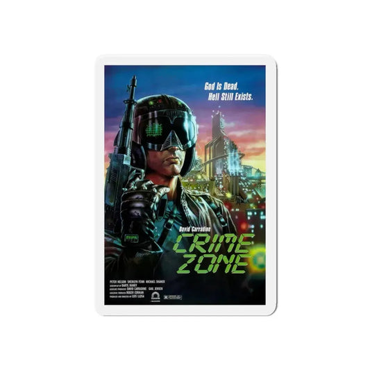 CRIME ZONE 1988 Movie Poster - Refrigerator Magnet 6 Inch - The Sticker Space