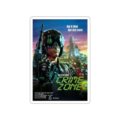 CRIME ZONE 1988 Movie Poster STICKER Vinyl Die-Cut Decal 2 Inch - The Sticker Space