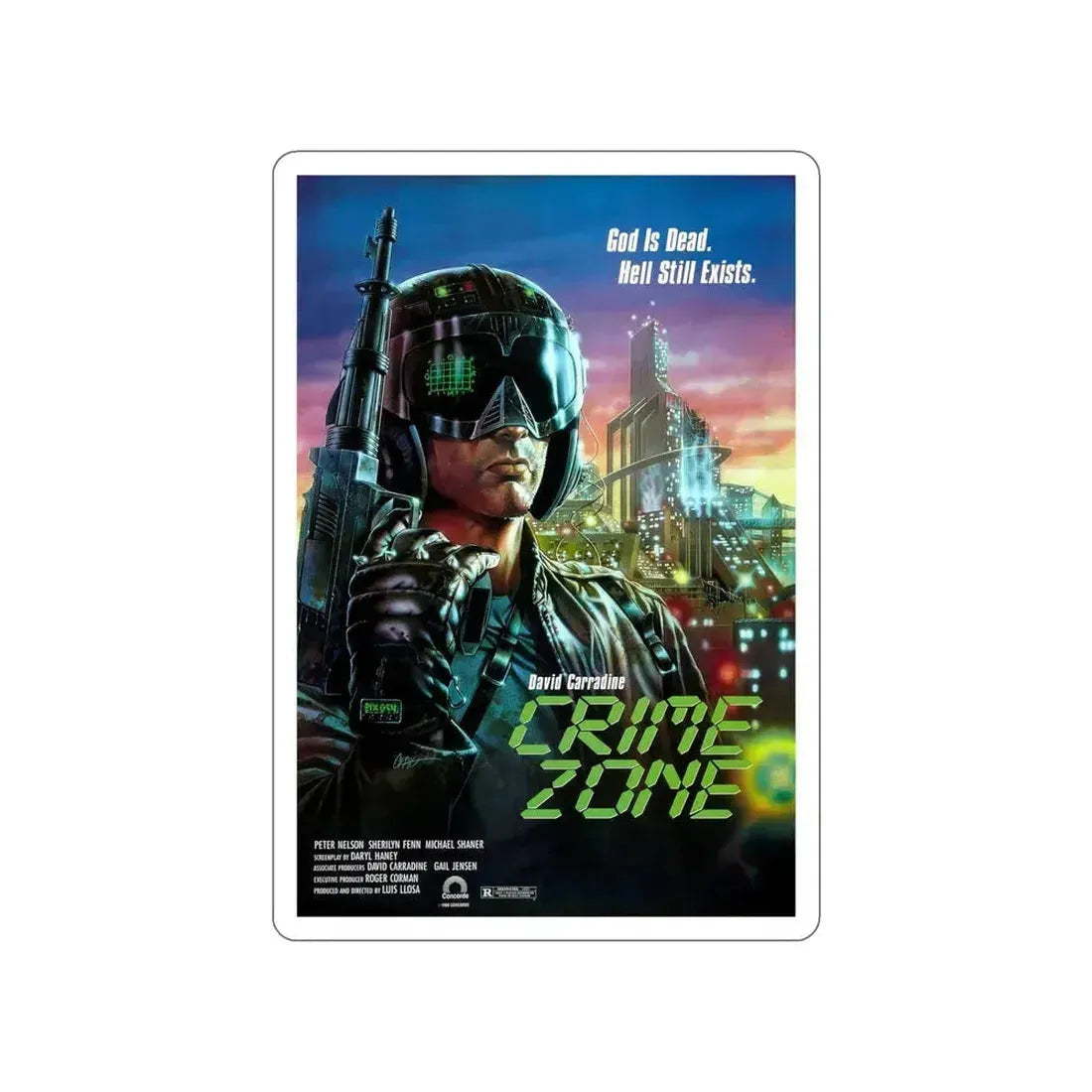CRIME ZONE 1988 Movie Poster STICKER Vinyl Die-Cut Decal 6 Inch - The Sticker Space