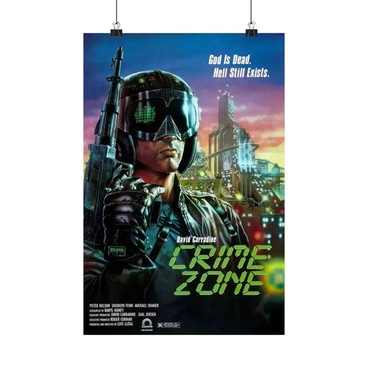 CRIME ZONE 1988 - Paper Movie Poster 12″ x 18″ Matte - The Sticker Space