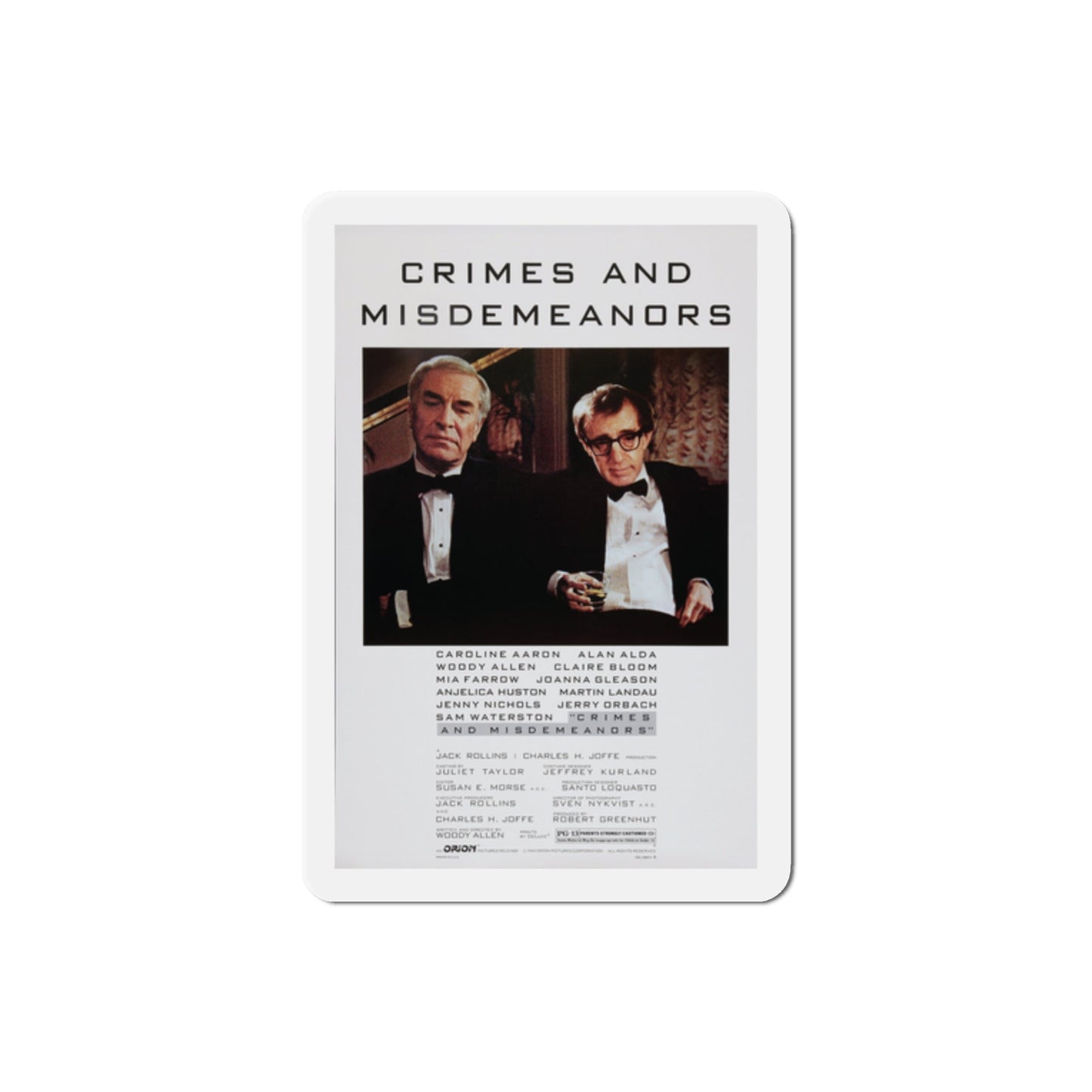 Crimes and Misdemeanors 1989 Movie Poster Die-Cut Magnet-The Sticker Space