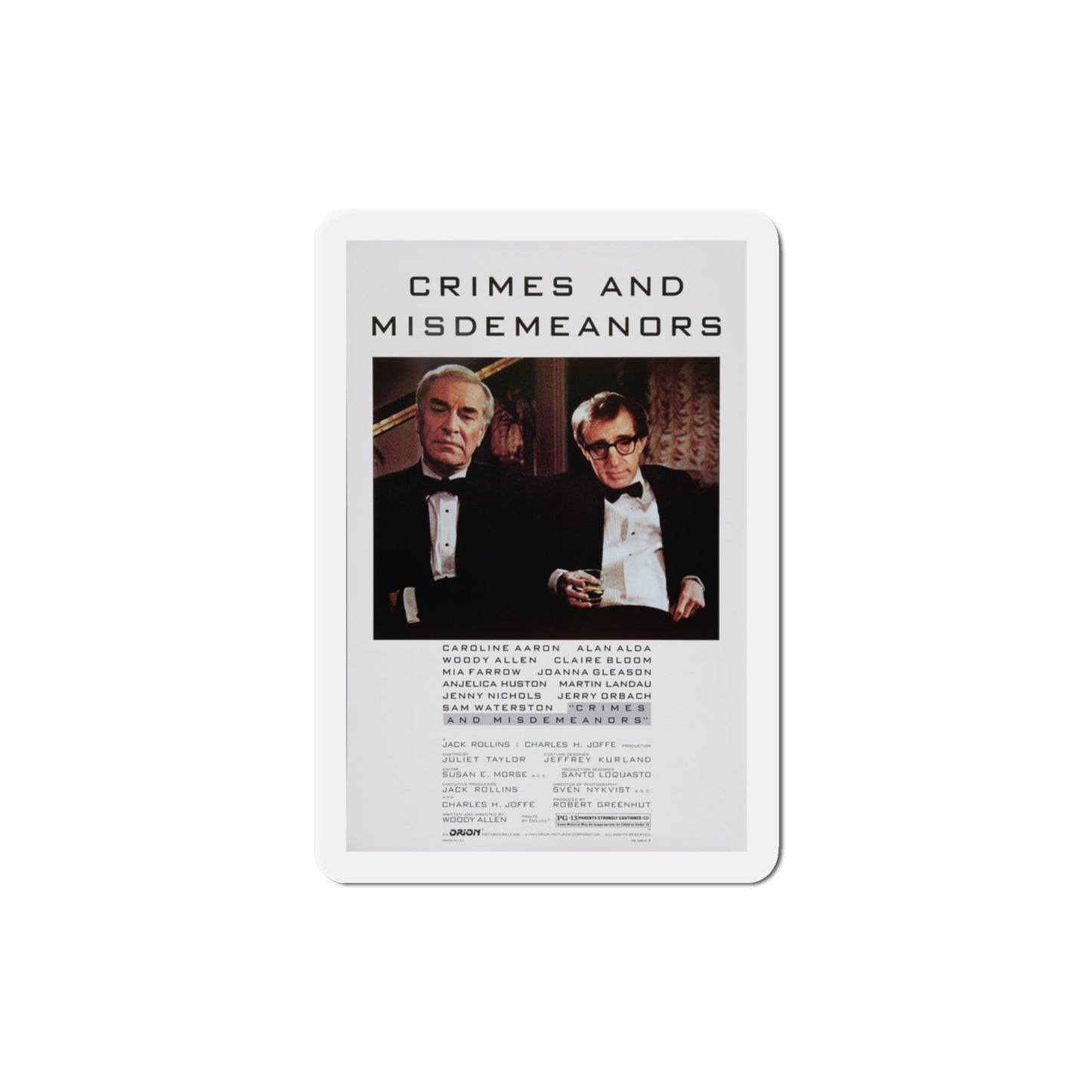 Crimes and Misdemeanors 1989 Movie Poster Die-Cut Magnet-3" x 3"-The Sticker Space