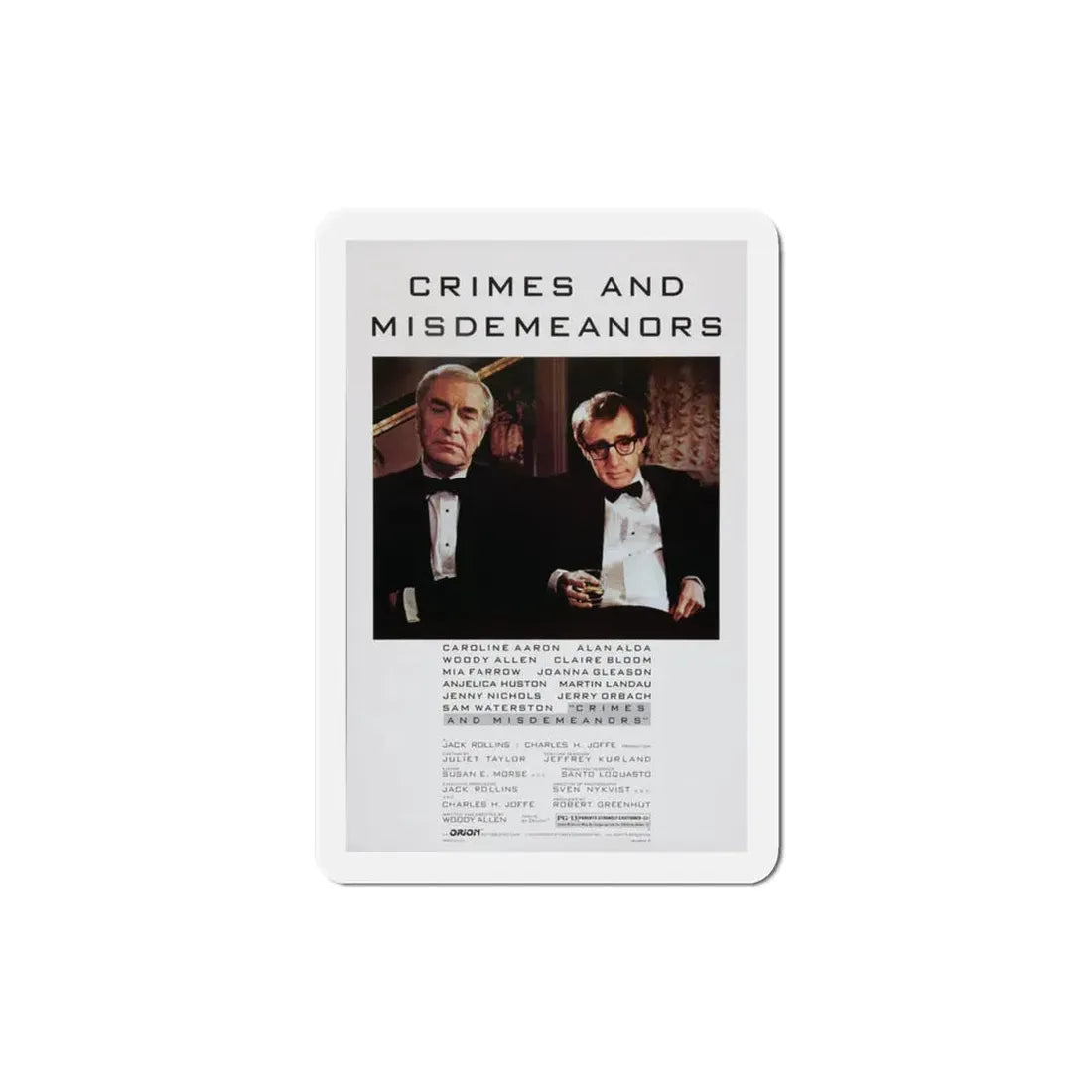 Crimes and Misdemeanors 1989 Movie Poster Refrigerator Magnet 3 Inch - The Sticker Space