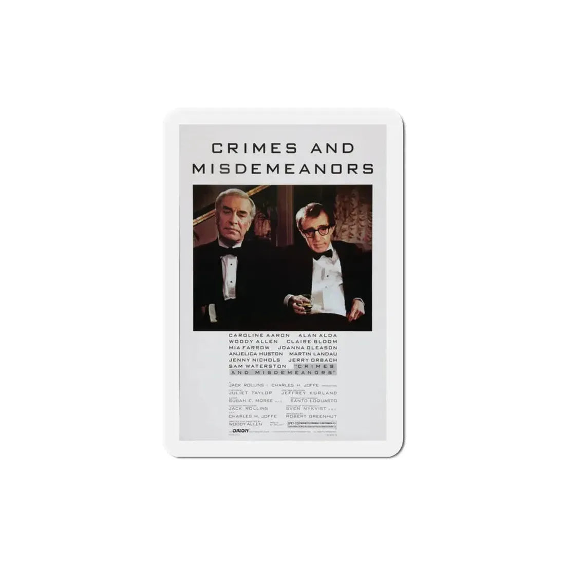 Crimes and Misdemeanors 1989 Movie Poster Refrigerator Magnet - The Sticker Space