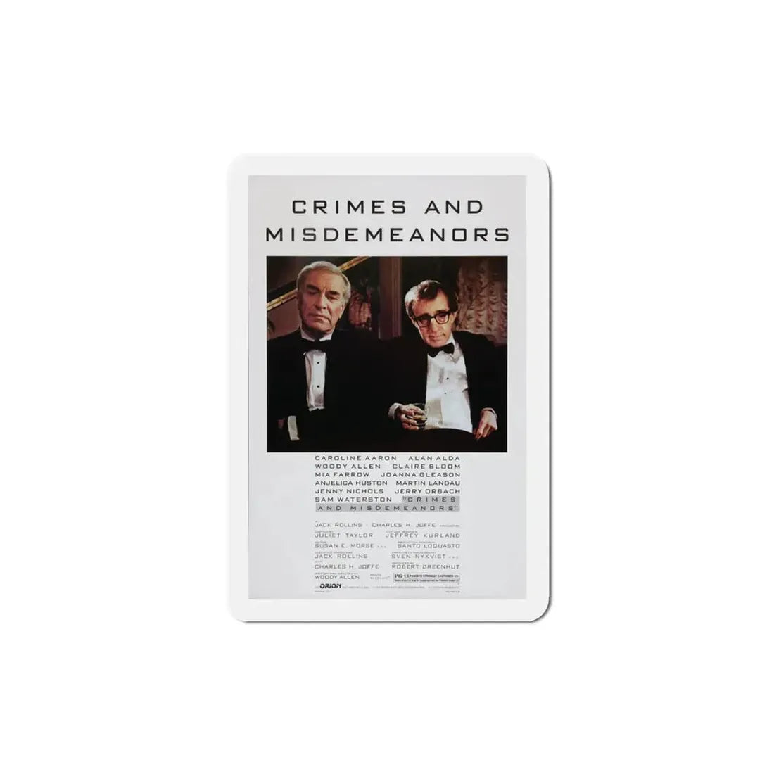 Crimes and Misdemeanors 1989 Movie Poster Refrigerator Magnet - The Sticker Space