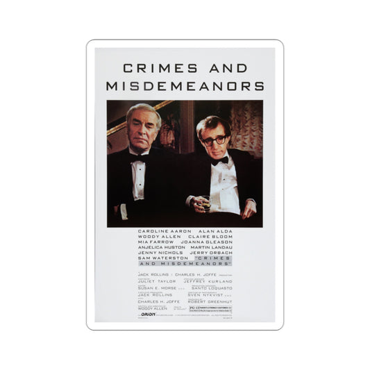 Crimes and Misdemeanors 1989 Movie Poster STICKER Vinyl Die-Cut Decal-2 Inch-The Sticker Space