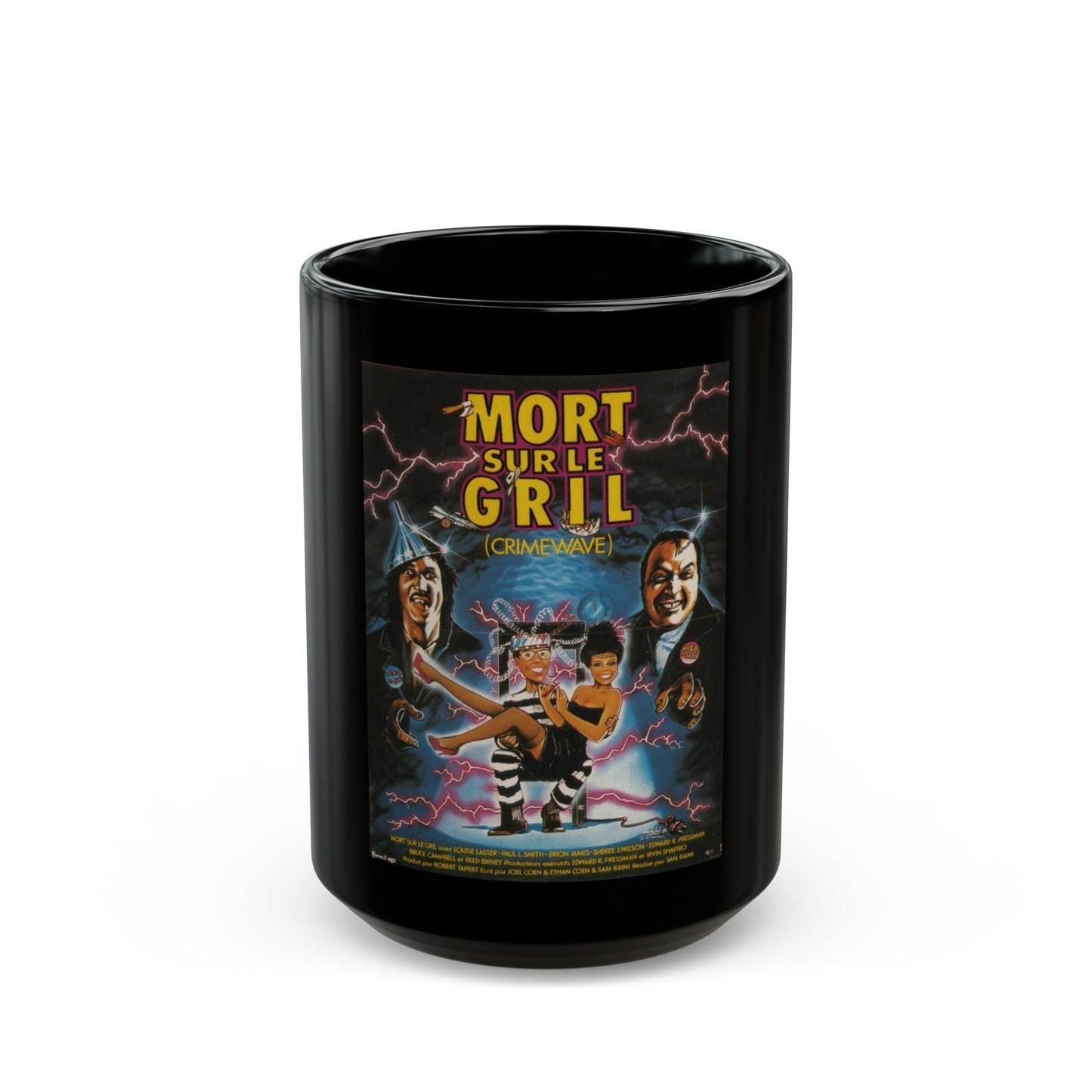 CRIMEWAVE 1985 Movie Poster - Black Coffee Mug-15oz-The Sticker Space