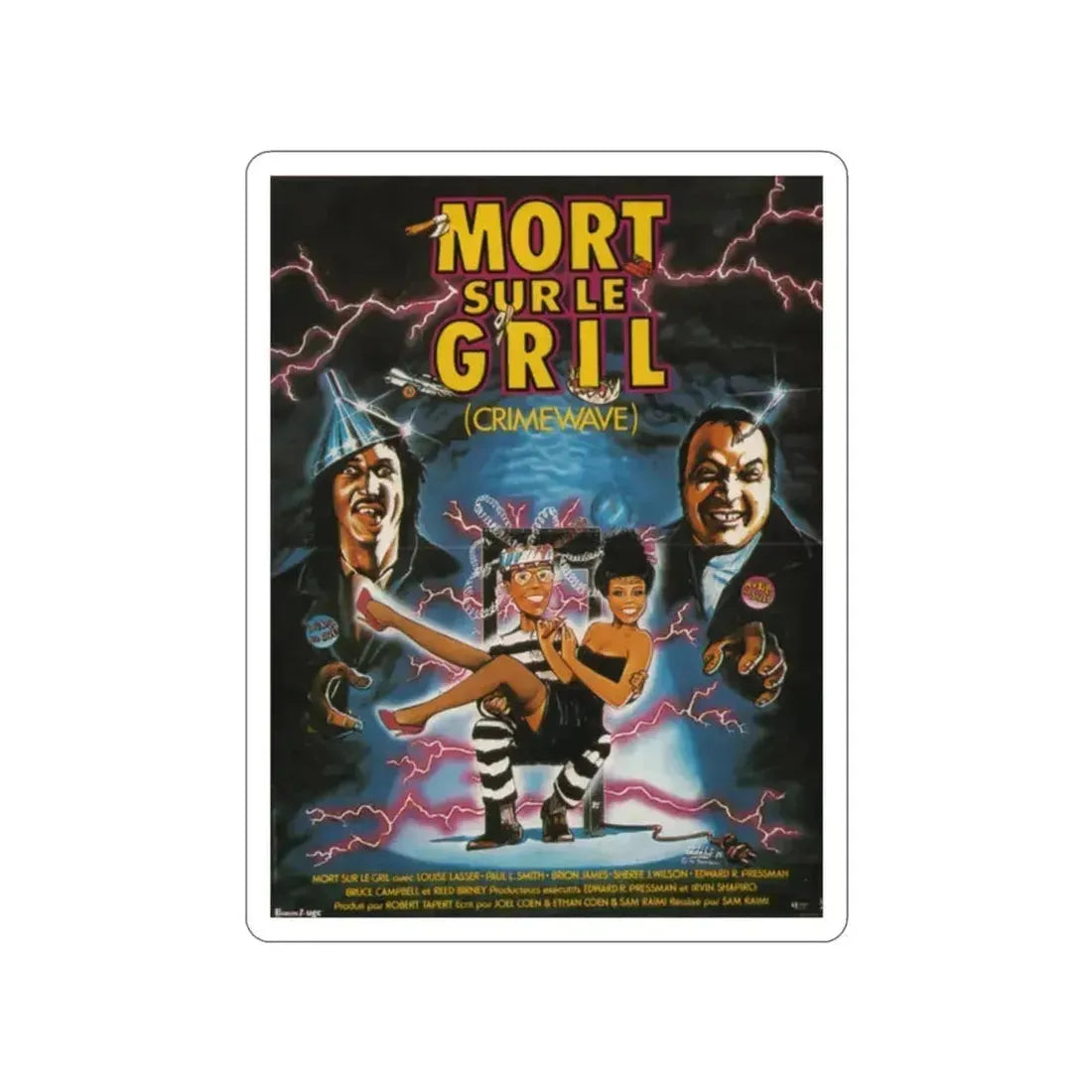 CRIMEWAVE 1985 Movie Poster STICKER Vinyl Die-Cut Decal 2 Inch - The Sticker Space