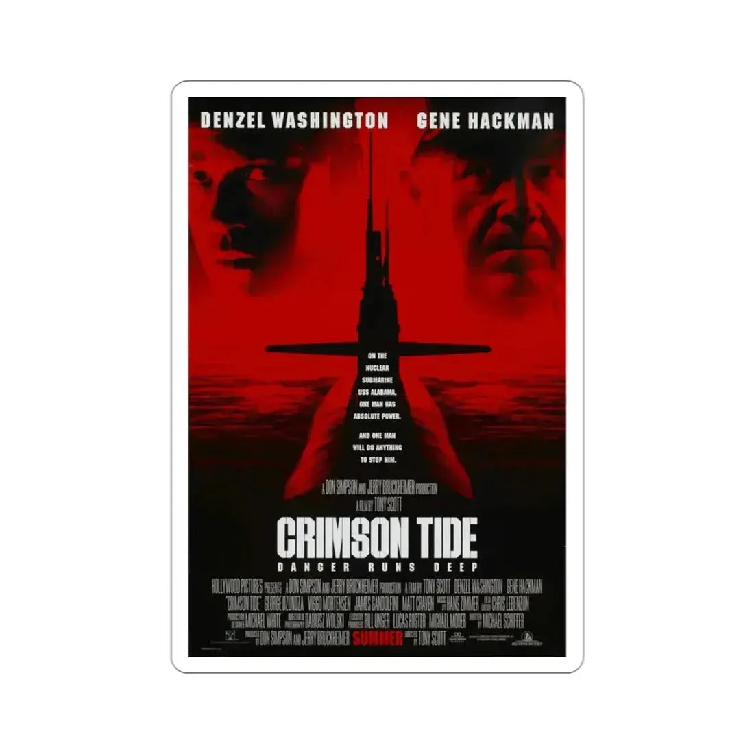 Crimson Tide 1995 Movie Poster STICKER Vinyl Die-Cut Decal - The Sticker Space