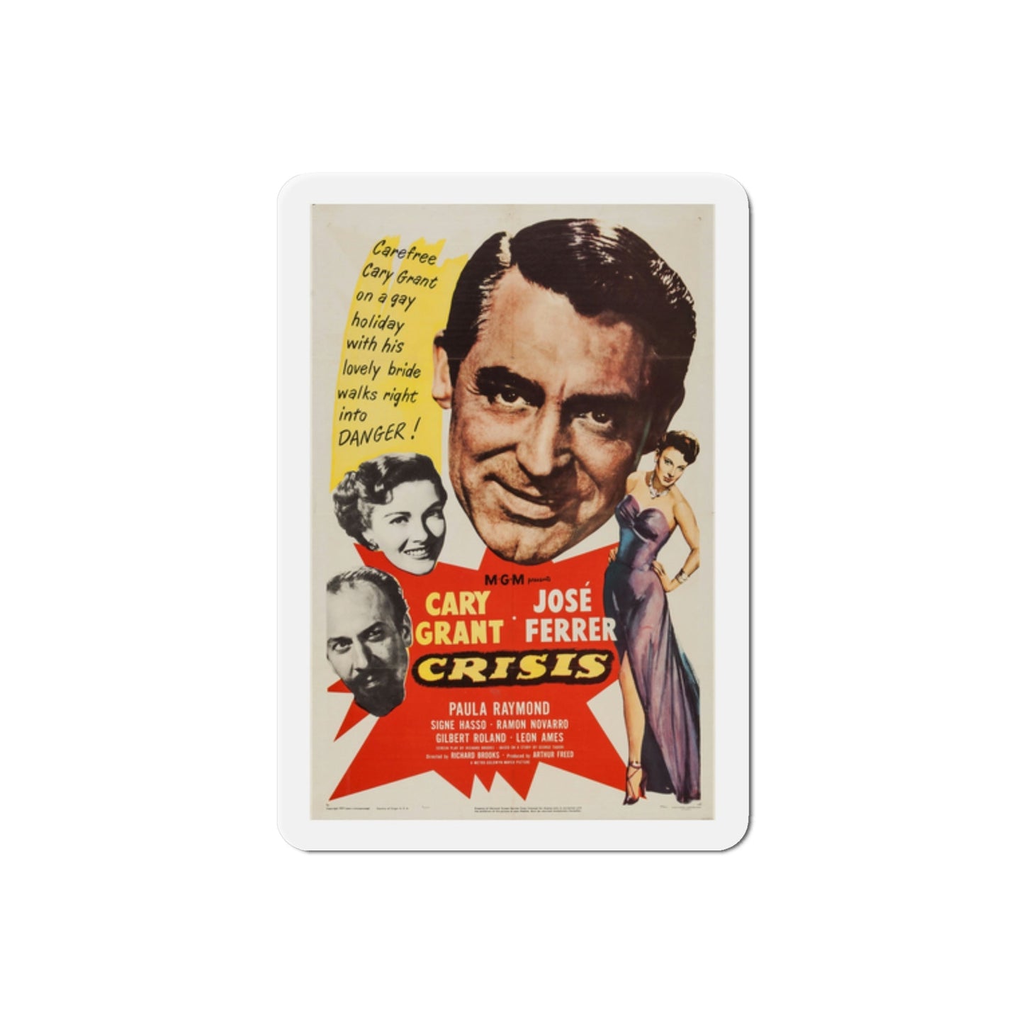 Crisis 1950 Movie Poster Die-Cut Magnet-2 Inch-The Sticker Space