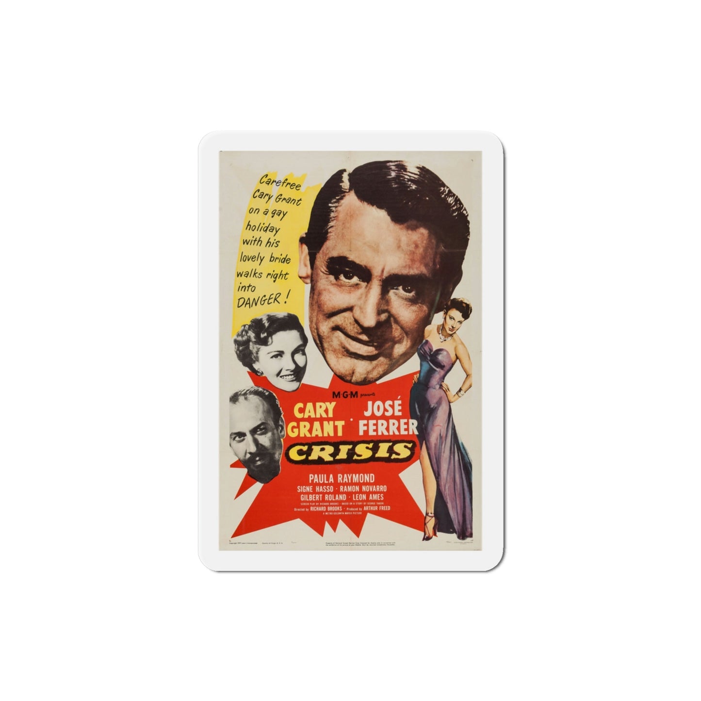 Crisis 1950 Movie Poster Die-Cut Magnet-3 Inch-The Sticker Space