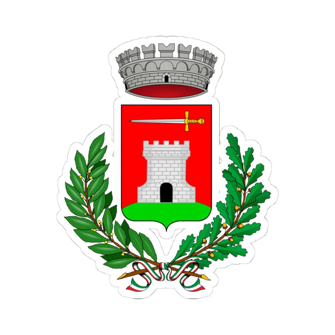 Crissolo-Stemma (Italy) (Coat of Arms) STICKER Vinyl Kiss-Cut Decal 4 Inch White - The Sticker Space