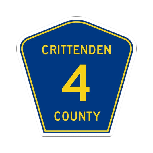 Crittenden County Route 4 AR (Arkansas) (Road Sign) STICKER Vinyl Kiss-Cut Decal 2 Inch White - The Sticker Space