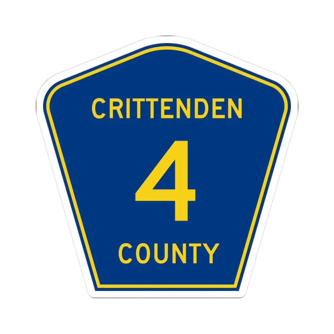 Crittenden County Route 4 AR (Arkansas) (Road Sign) STICKER Vinyl Kiss-Cut Decal 3 Inch White - The Sticker Space