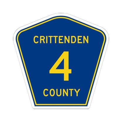 Crittenden County Route 4 AR (Arkansas) (Road Sign) STICKER Vinyl Kiss-Cut Decal 6 Inch White - The Sticker Space
