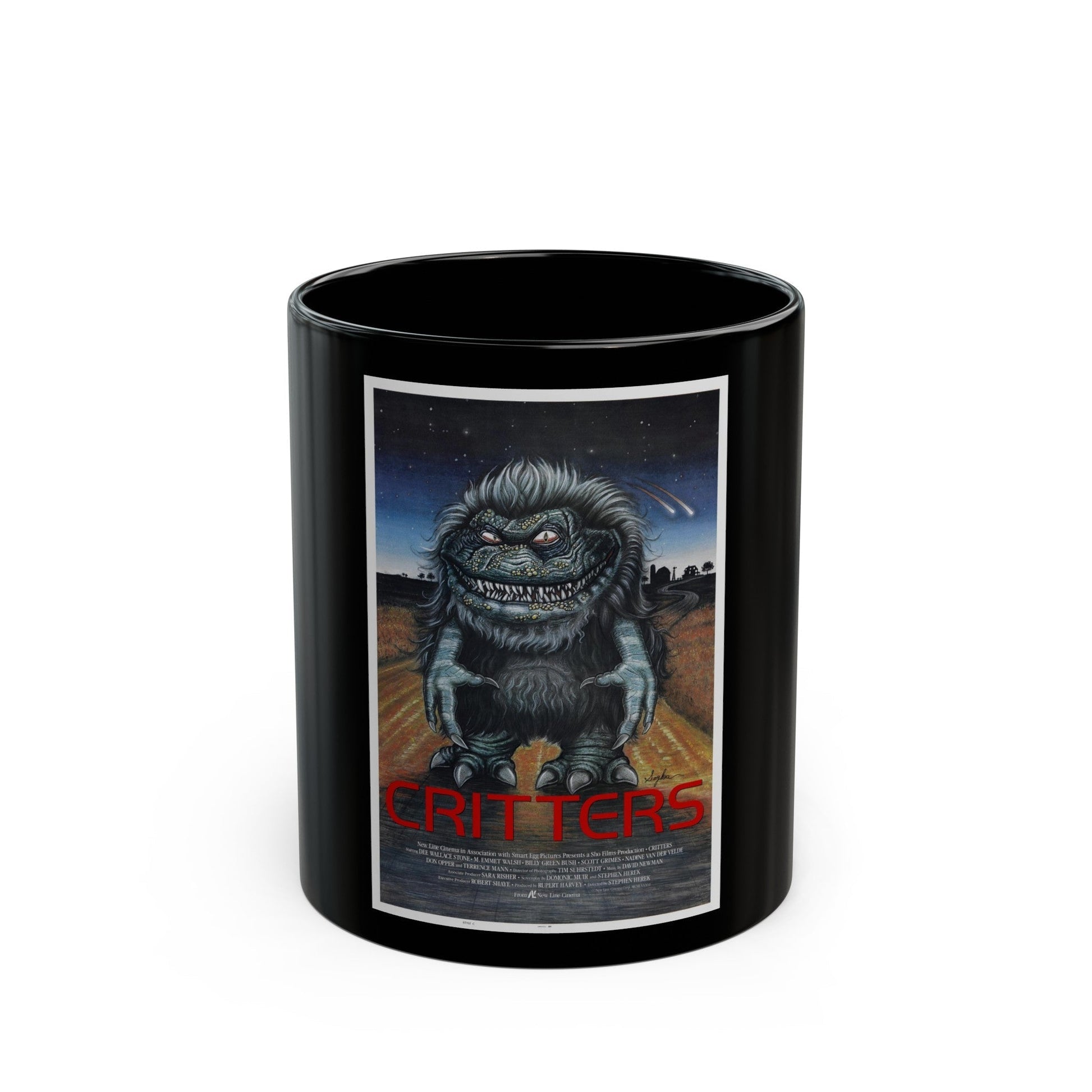 CRITTERS 1986 Movie Poster - Black Coffee Mug-11oz-The Sticker Space