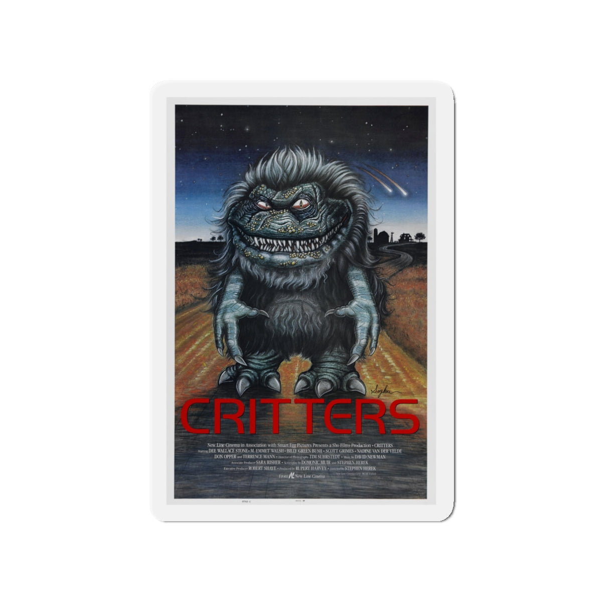 CRITTERS 1986 Movie Poster - Die-Cut Magnet-3" x 3"-The Sticker Space