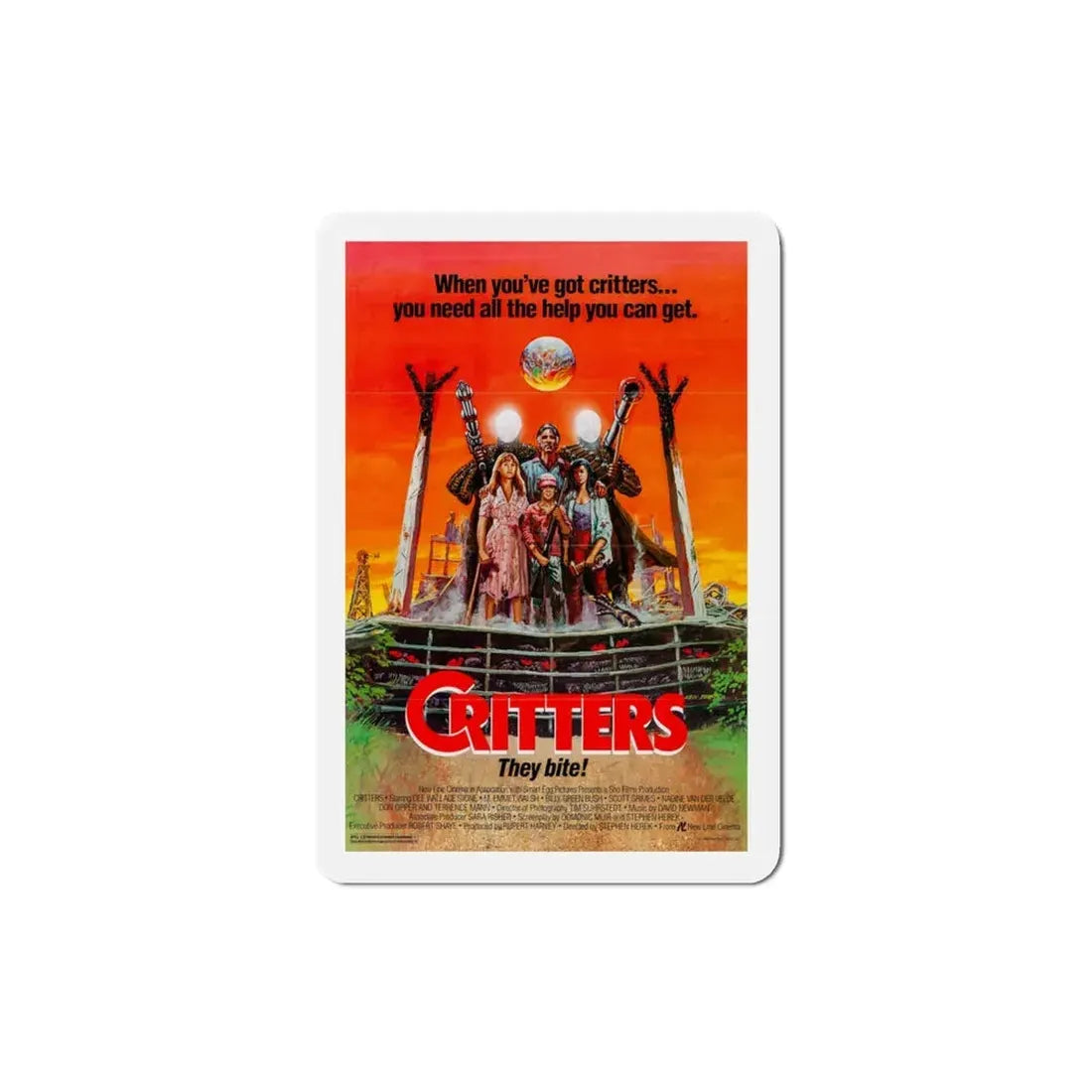 Critters 1986 Movie Poster Refrigerator Magnet 3 Inch - The Sticker Space