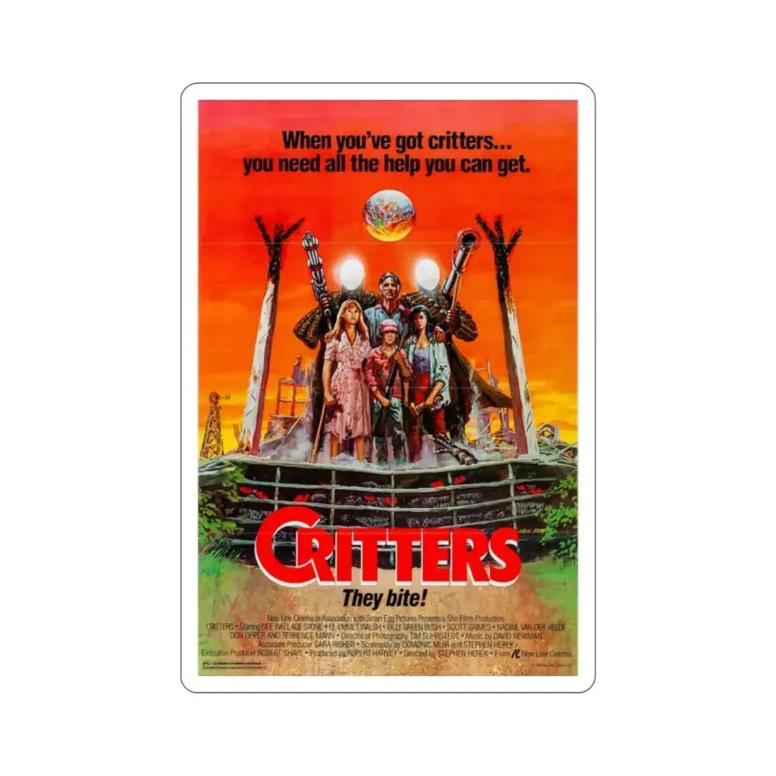 Critters 1986 Movie Poster STICKER Vinyl Die-Cut Decal - The Sticker Space