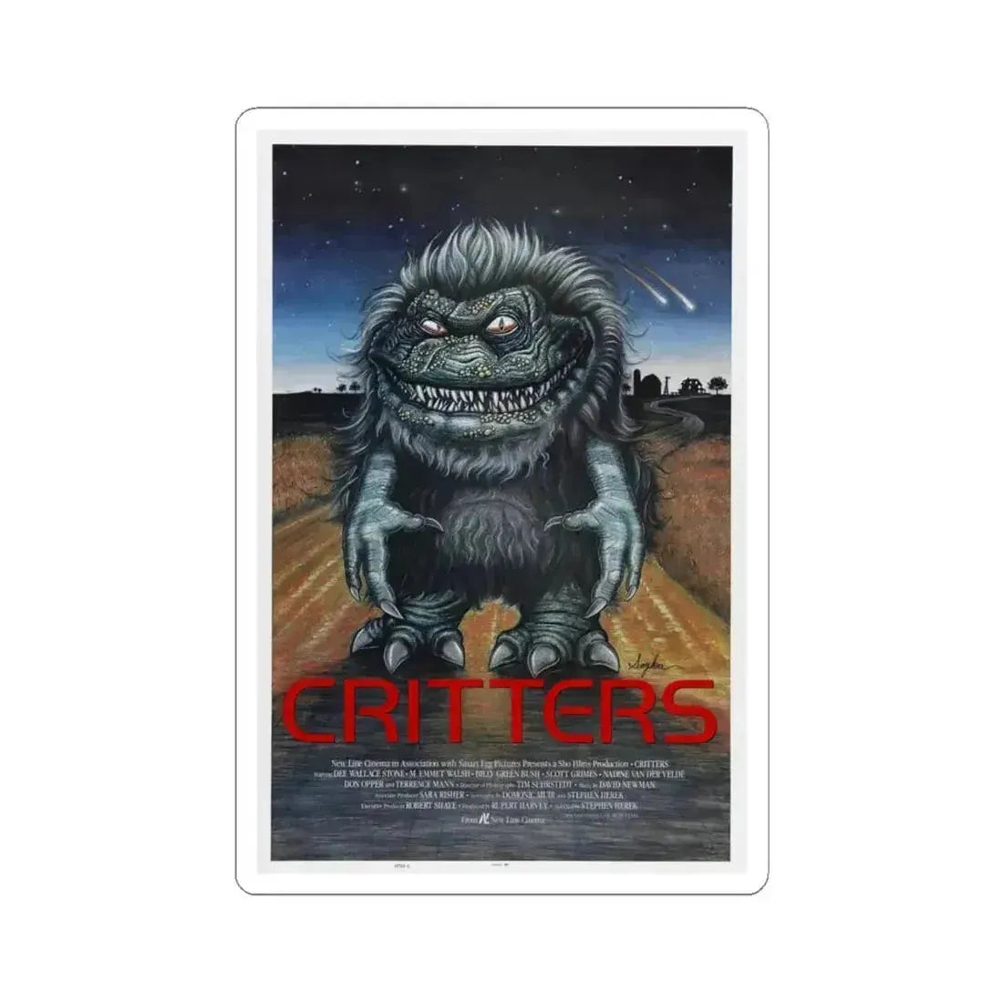 CRITTERS 1986 Movie Poster - STICKER Vinyl Kiss-Cut Decal 6 Inch White - The Sticker Space