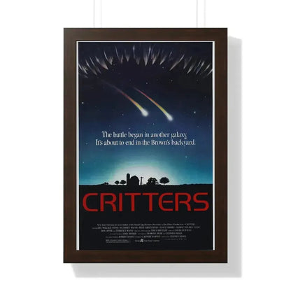 CRITTERS (2) 1986 - Framed Movie Poster 16″ x 24″ Walnut - The Sticker Space