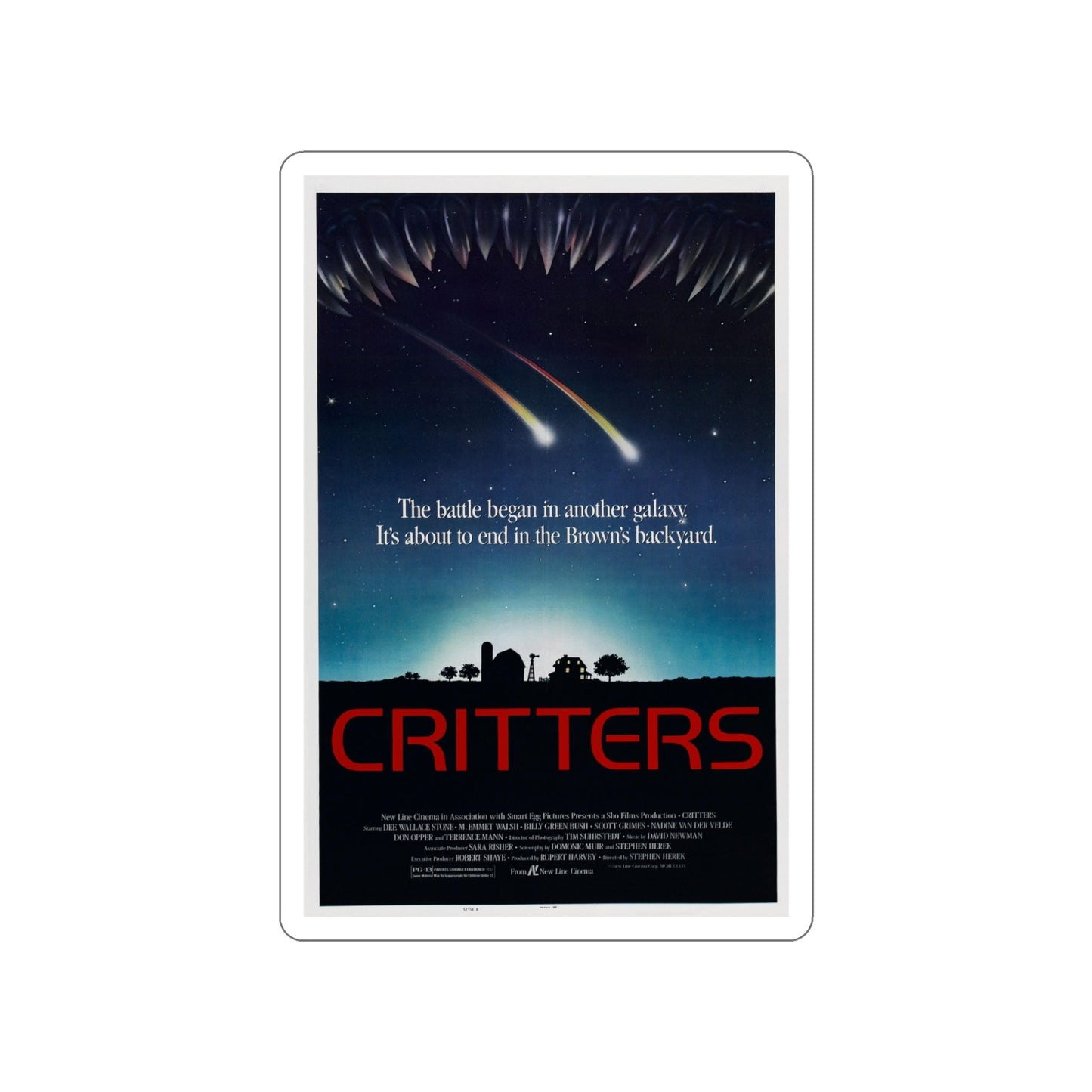 CRITTERS (2) 1986 Movie Poster STICKER Vinyl Die-Cut Decal-5 Inch-The Sticker Space