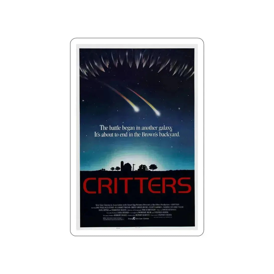 CRITTERS (2) 1986 Movie Poster STICKER Vinyl Die-Cut Decal 6 Inch - The Sticker Space