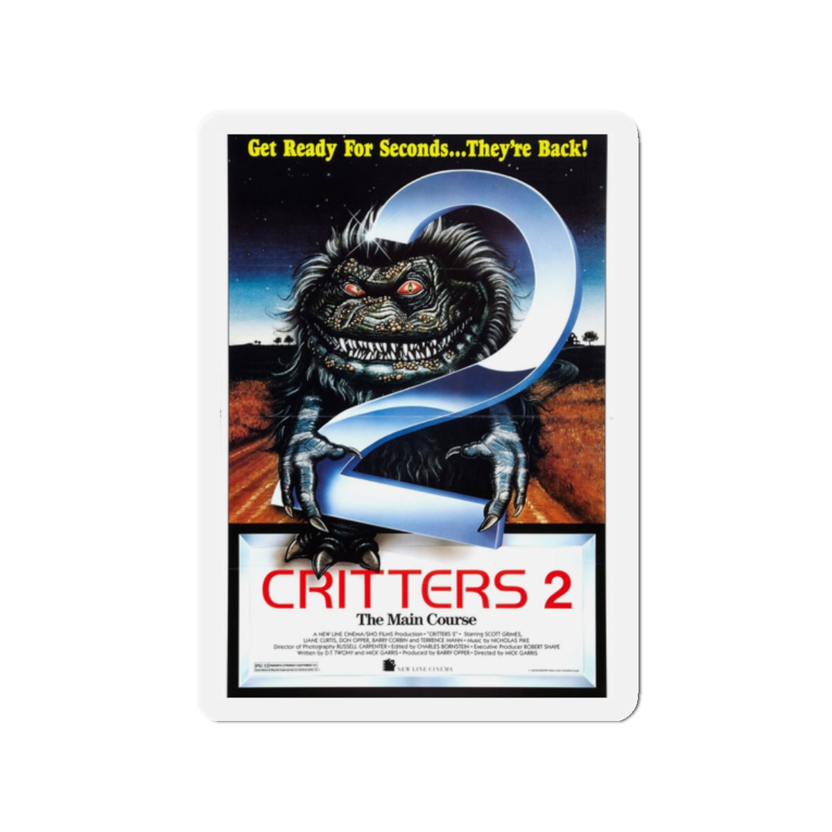 CRITTERS 2 THE MAIN COURSE 1988 Movie Poster - Die-Cut Magnet-2" x 2"-The Sticker Space