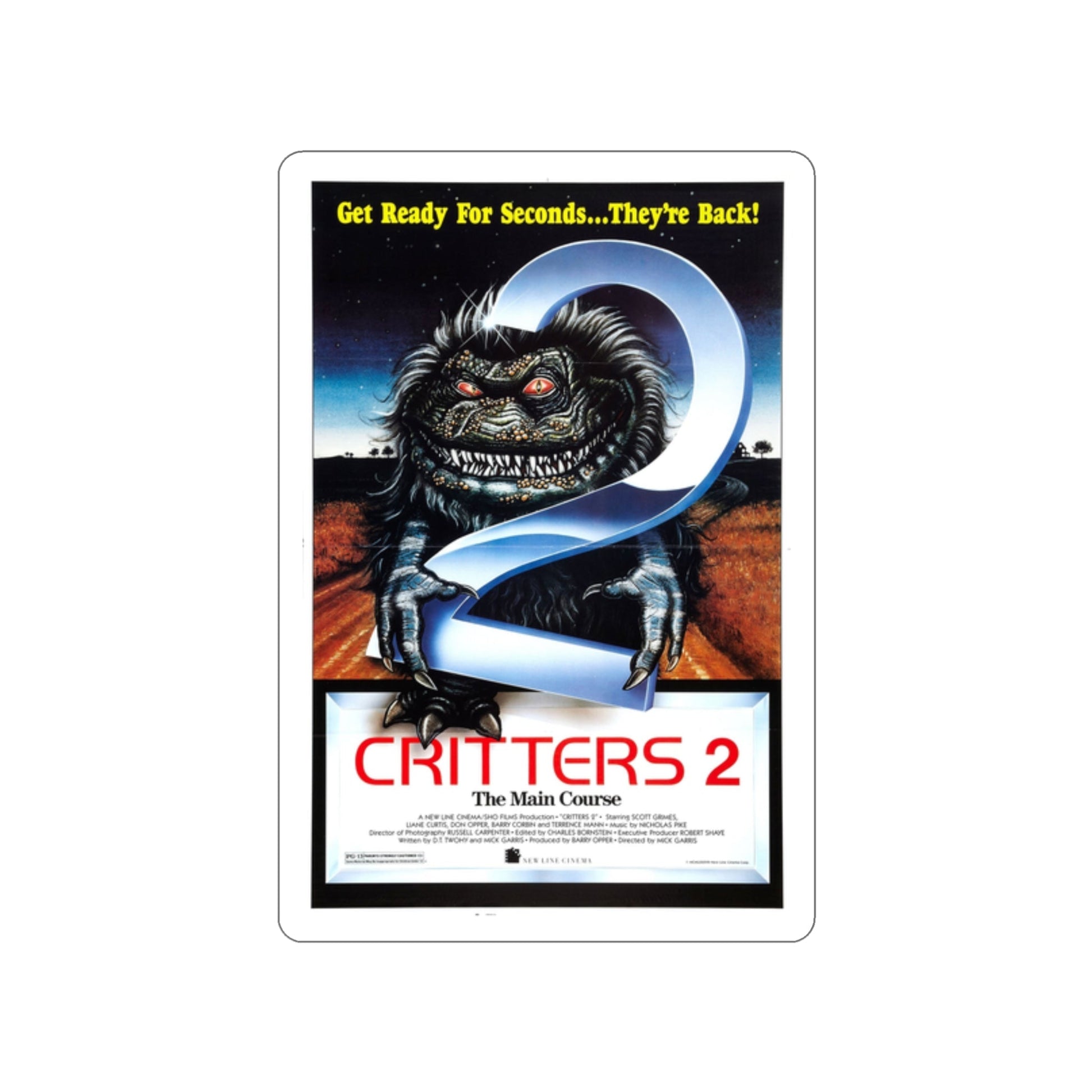 CRITTERS 2 THE MAIN COURSE 1988 Movie Poster STICKER Vinyl Die-Cut Decal-2 Inch-The Sticker Space