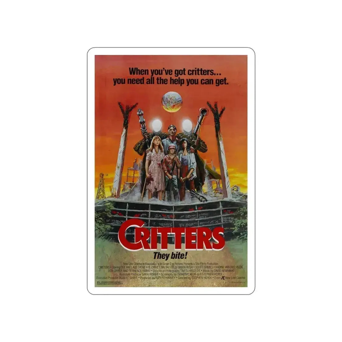 CRITTERS (3) 1986 Movie Poster STICKER Vinyl Die-Cut Decal - The Sticker Space